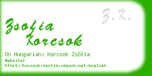 zsofia korcsok business card